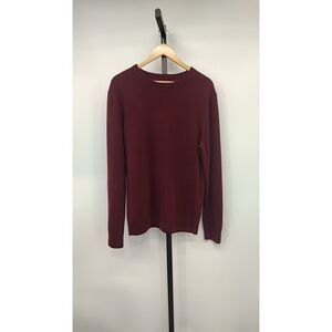 Quince Mongolian Cashmere Crewneck Sweater Rich Burgundy Sleeved Top L